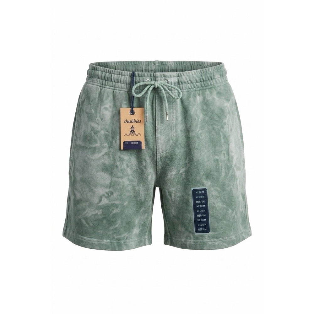 Chubbies Mens Marshland II Pebble Wash Comfort Shorts Green Tie Dye Medium NEW - Picture 1 of 7